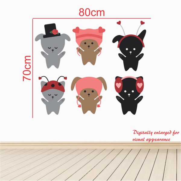 Cute Puppies - Baby - Kids - Nursery  Pre School Kinder Garden Wall Sticker - Image 3