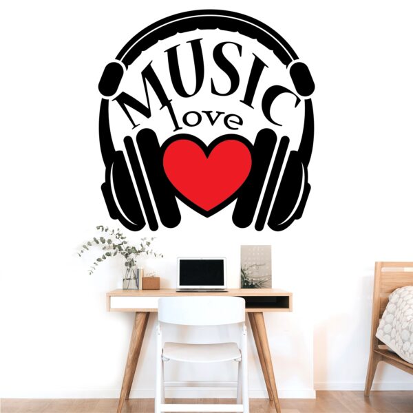 Music Love HeaSMhone Wall Sticker - Image 2