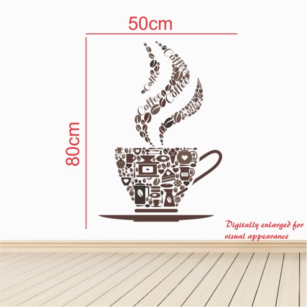 Beautiful Coffee Cup Kitchen & Dinning Wall Sticker - Image 3