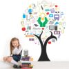 Education Tree - Stationery- Books - Kids Learning Education  Nursery  Pre School Kinder Garden Wall Sticker