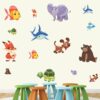 Beautiful Animals Bird Fish - Baby - Kids - Nursery  Pre School Kinder Garden Wall Sticker(Set Of 8)