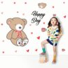 Happy Day Teddy Bear - Baby - Kids - Nursery  Pre School Kinder Garden Wall Sticker