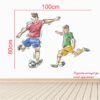 Boys Playing Football Water colour Wall Sticker - Image 3