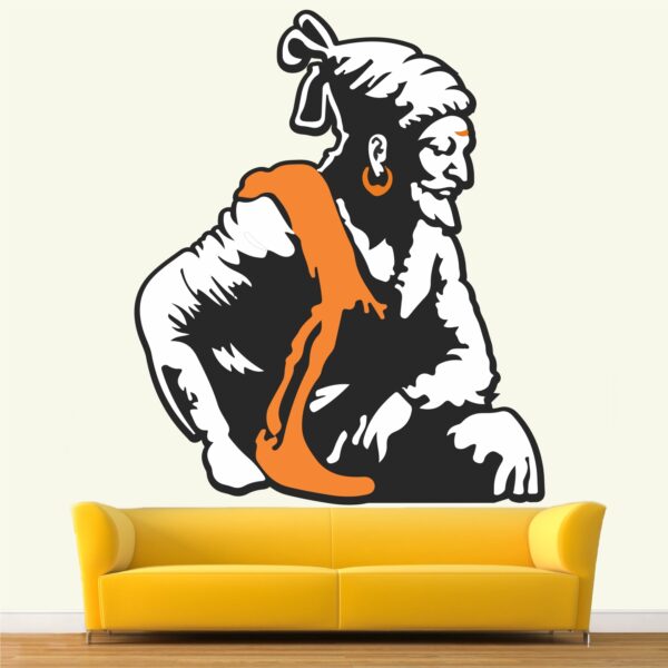 Chhatrapati Shivaji Maharaj - Shivray - Janata Raja - Hindu - marathi - Maharashtra - Creative - Colorful - Wall Sticker