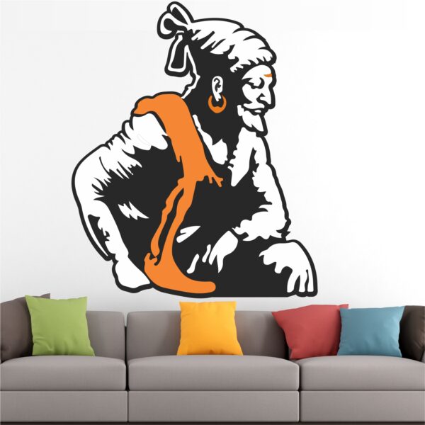 Chhatrapati Shivaji Maharaj - Shivray - Janata Raja - Hindu - marathi - Maharashtra - Creative - Colorful - Wall Sticker