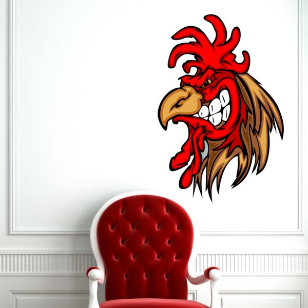 Angry Rooster Chicken Wall Sticker