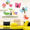Decorative Flowers Insects - Baby - Kids - Nursery  Pre School Kinder Garden Wall Sticker