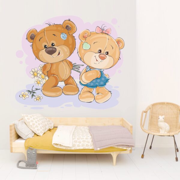 Teddy Bear Couple Love - Baby - Kids - Nursery  Pre School Kinder Garden Wall Sticker
