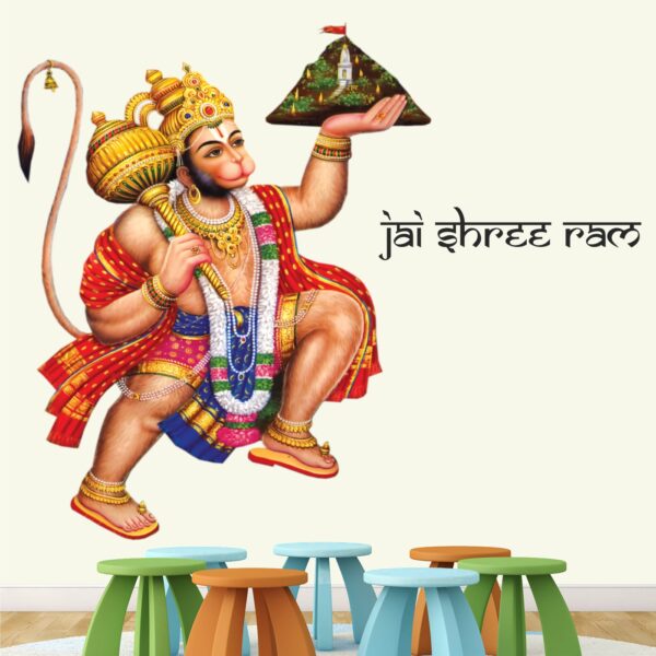 Lord Hanuman God Anjineyer  - Creative - Colorful - Wall Sticker - Image 2