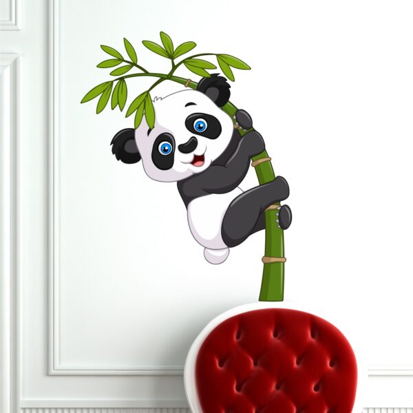 Cute Panda Bamboo - Baby - Kids - Nursery  Pre School Kinder Garden Wall Sticker - Image 2