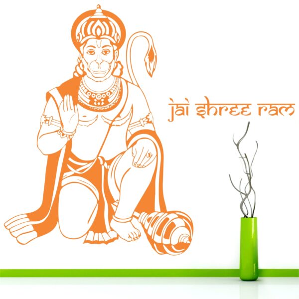 God Hanuman Saffron Anjineyar Wall Sticker