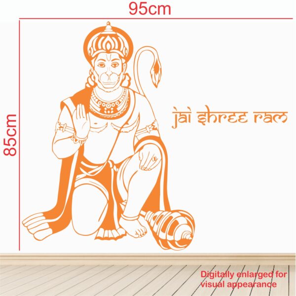 God Hanuman Saffron Anjineyar Wall Sticker