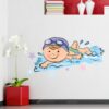 Cute Boy Swimming Baby - Kids - Learning Education  Nursery  Pre School Kinder Garden Wall Sticker