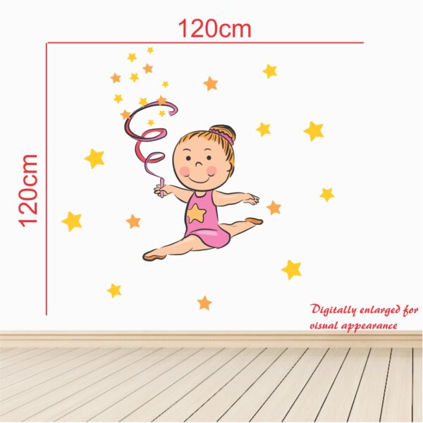 Little Cute Girl Gymnastic Baby - Kids - Learning Education  Nursery  Pre School Kinder Garden Wall Sticker - Image 3