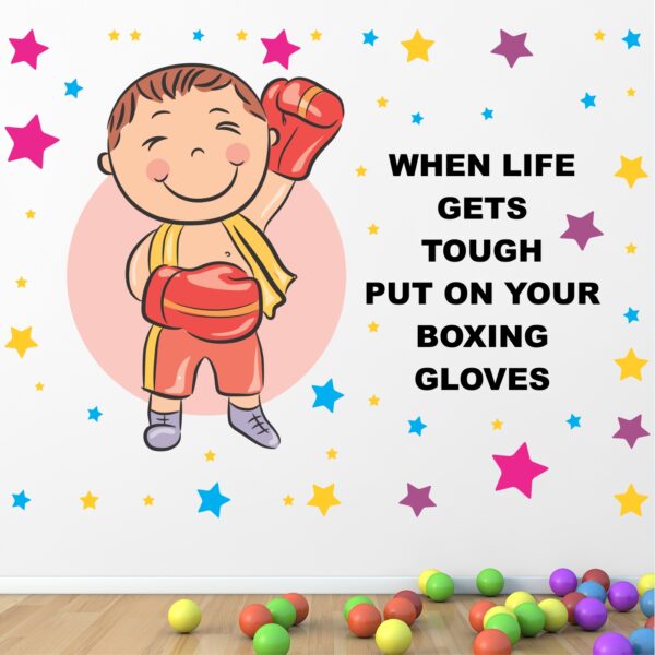 Little Boxer Baby - Kids - Learning Education  Nursery  Pre School Kinder Garden Wall Sticker