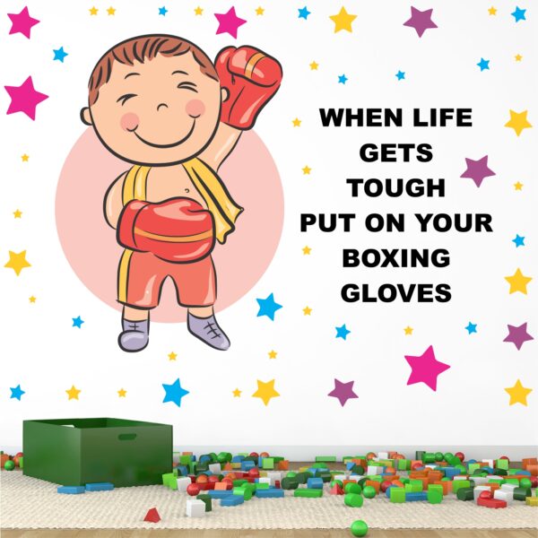 Little Boxer Baby - Kids - Learning Education  Nursery  Pre School Kinder Garden Wall Sticker - Image 2