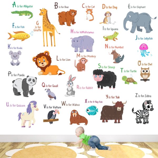 Animal Alphabets n Baby - Kids - Learning Education  Nursery  Pre School Kinder Garden Wall Sticker