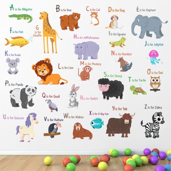 Animal Alphabets n Baby - Kids - Learning Education  Nursery  Pre School Kinder Garden Wall Sticker