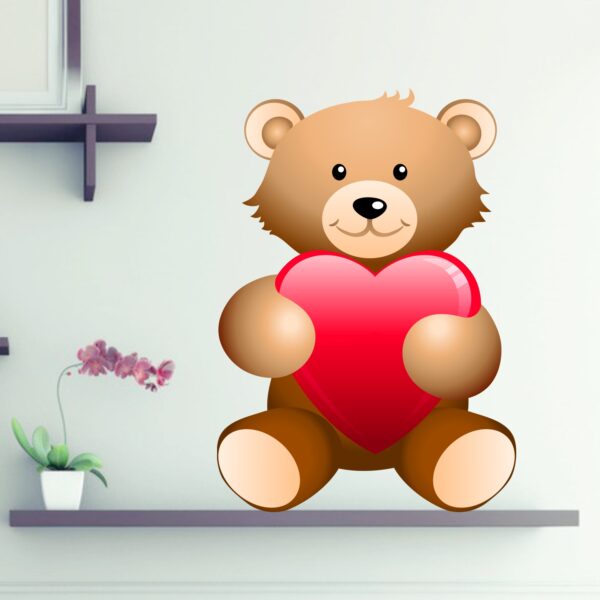 Cute Bear Heart Wall Sticker