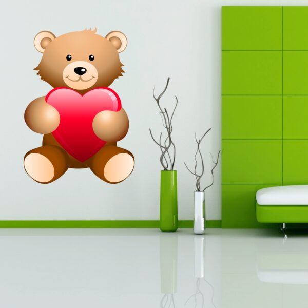Cute Bear Heart Wall Sticker - Image 2