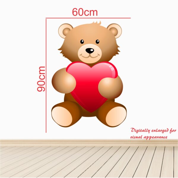 Cute Bear Heart Wall Sticker - Image 3