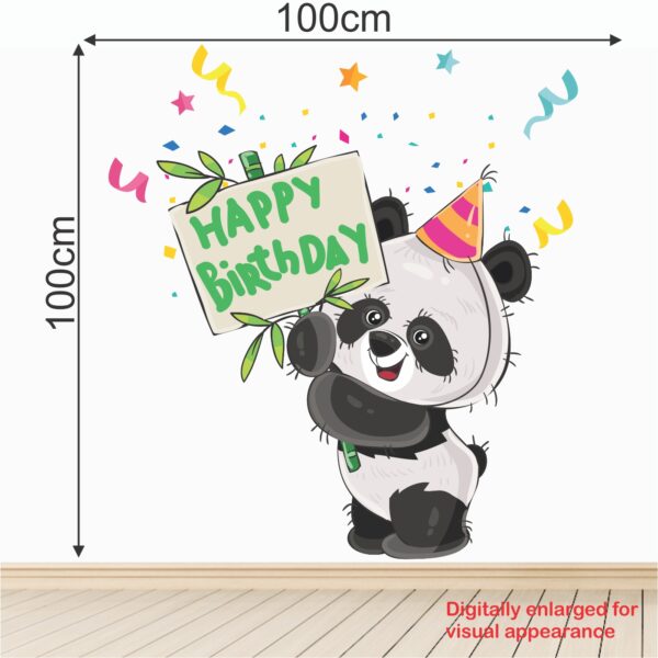 Cute Panda Happy Birthday Wishes Wall Sticker