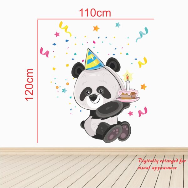Cute Panda With Birthday Cake Wall Sticker - Image 3