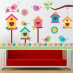 Colourful Birds Home - Baby - Kids - Nursery Pre School Kinder Garden Wall Sticker