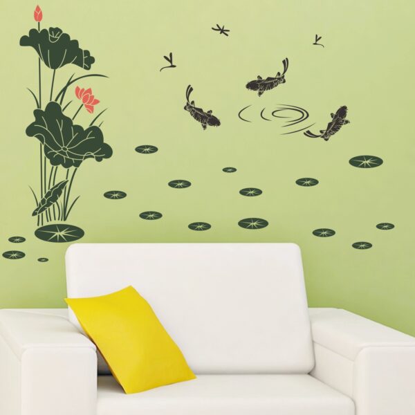 Fishes Lotus Wall Sticker