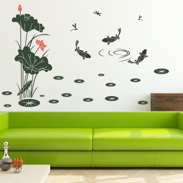 Fishes Lotus Wall Sticker