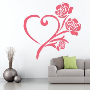 Love Heart Rose Wall Sticker