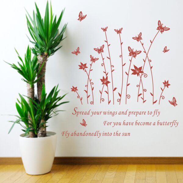 Butterflies Plant Wall Sticker