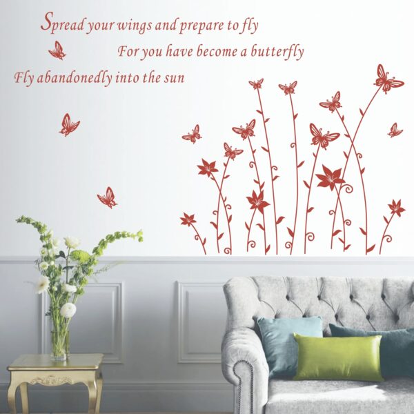 Butterflies Plant Wall Sticker - Image 2