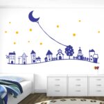Skyline Village Kite Moon Wall Sticker