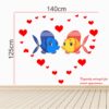 Kissing Fishes Love Heart - Creative - Colorful - Wall Sticker - Image 3