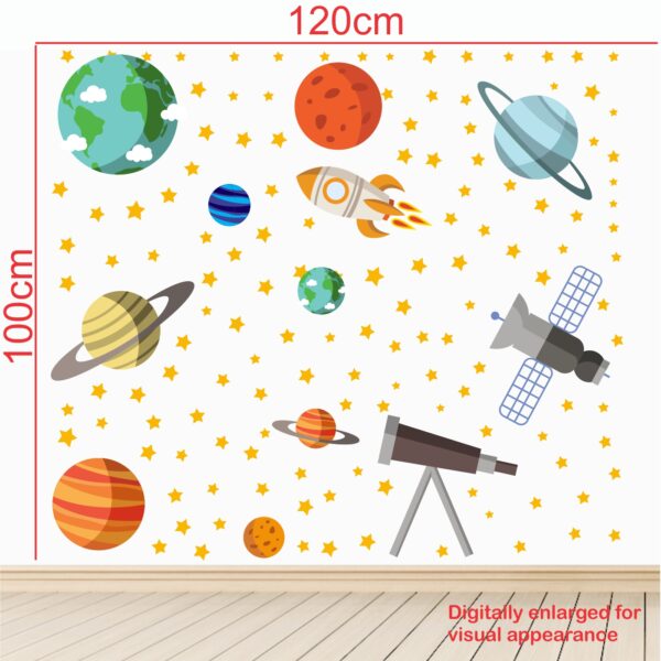 Galaxy Satelite Telescope Baby - Kids - Learning Education  Nursery  Pre School Kinder Garden Wall Sticker - Image 3