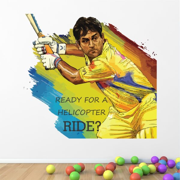 M S Dhoni Cricket   Wall Sticker
