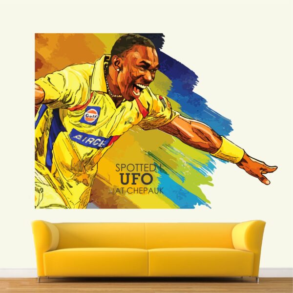 Dwayne Bravo Cricket  Wall Sticker - Image 2