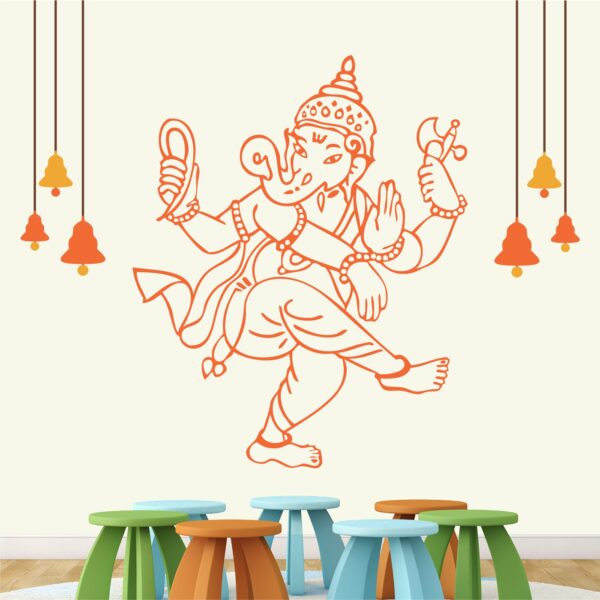 Dancing God Ganesh Vinayagar Wall Sticker