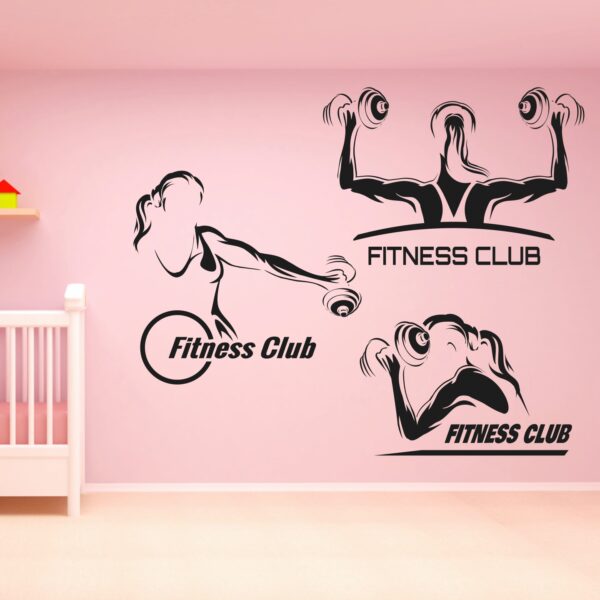 Women - Gym - Fitness - Bodybuilding - Sports - Workout - Boxing - Inspirational - Motivational - Quotes -  Set Of 3 - Wall Sticker - Image 2
