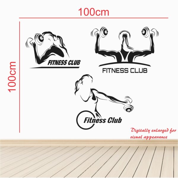 Women - Gym - Fitness - Bodybuilding - Sports - Workout - Boxing - Inspirational - Motivational - Quotes -  Set Of 3 - Wall Sticker - Image 3