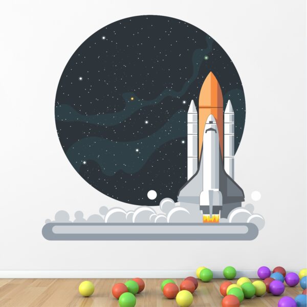 SpaceShip Rocket Lanch - Baby - Kids - Learning Education  Nursery  Pre School Kinder Garden Wall Sticker - Image 2