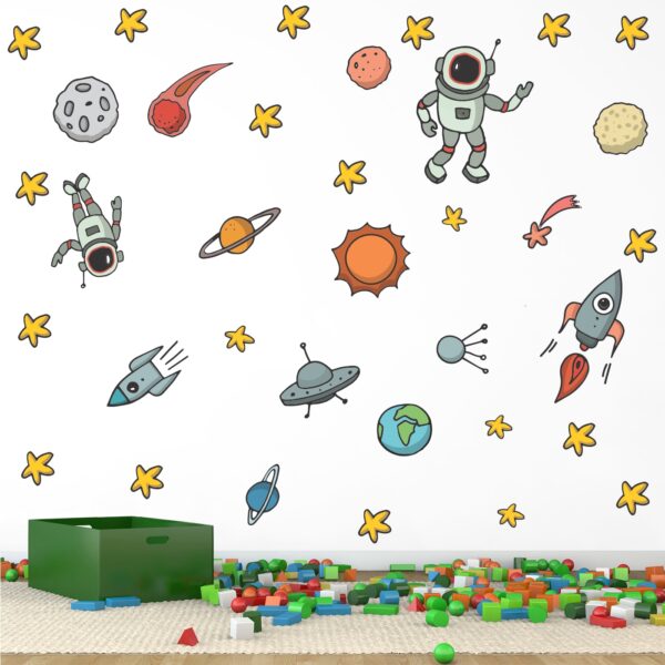 Astronuts Space Galaxy - Baby - Kids - Learning Education  Nursery  Pre School Kinder Garden Wall Sticker