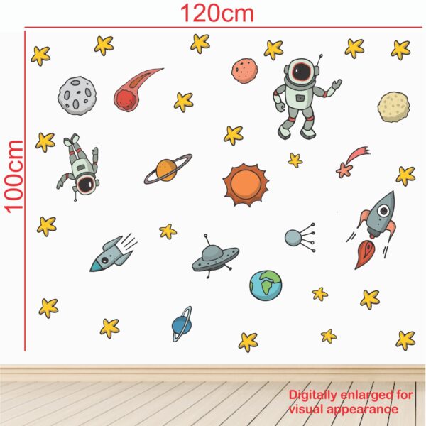 Astronuts Space Galaxy - Baby - Kids - Learning Education  Nursery  Pre School Kinder Garden Wall Sticker