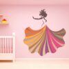 Beautiful Girl Colourful Skirt Wall Sticker