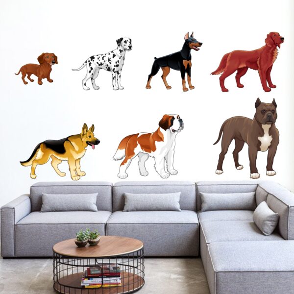 Set Of 9 Beautiful Dog Breeds Wall Sticker
