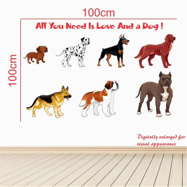 Set Of 9 Beautiful Dog Breeds Wall Sticker - Image 3