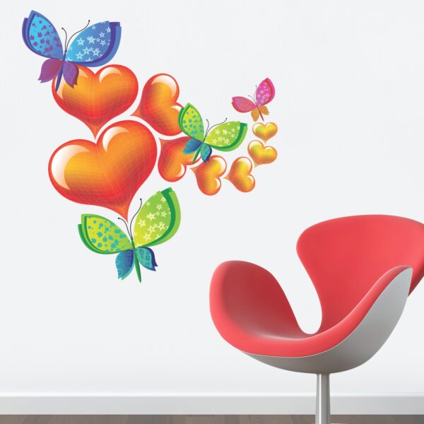 Butterflies Hearts Wall Sticker