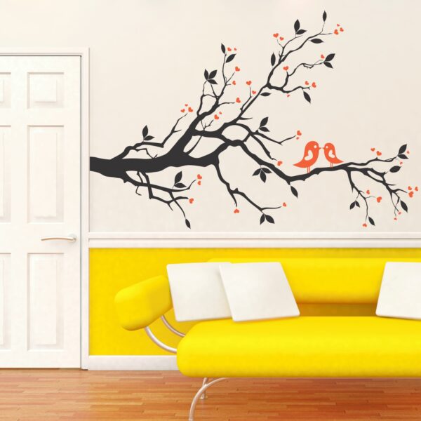Kissing Birds On Tree Love  Wall Sticker
