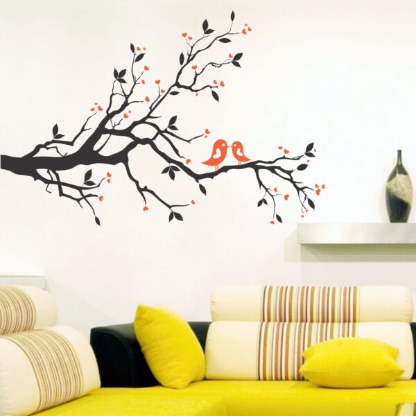 Kissing Birds On Tree Love  Wall Sticker - Image 2